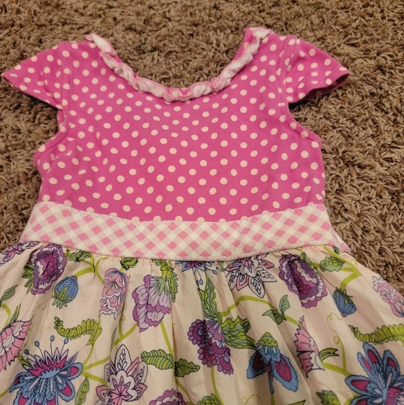 Matilda Jane Girls Pink Brilliant Dream Dot Dot Dot Pink Floral Dress, size 6 - Picture 6 of 7